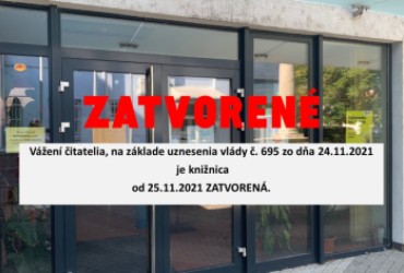 Knižnica je zatvorená